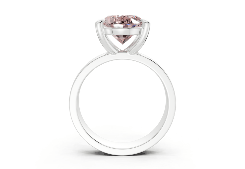 Cascade Pink Diamond Solitaire Oval Cut 4mm Engagement Ring - Ring Premier