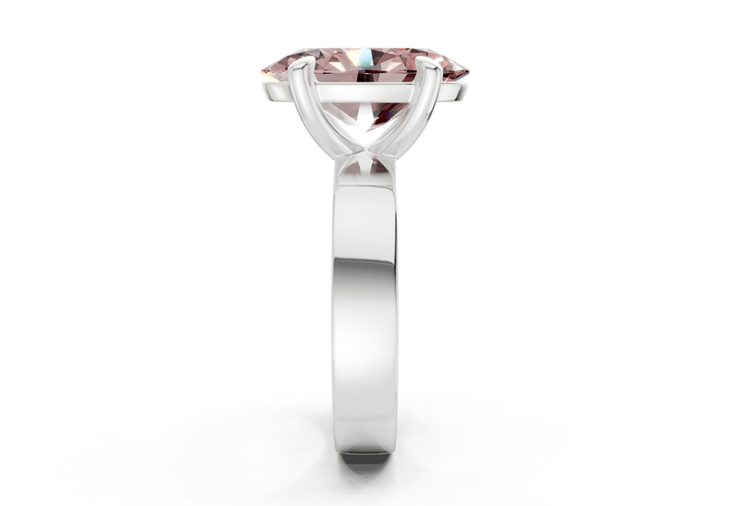 Cascade Pink Diamond Solitaire Oval Cut 4mm Engagement Ring - Ring Premier