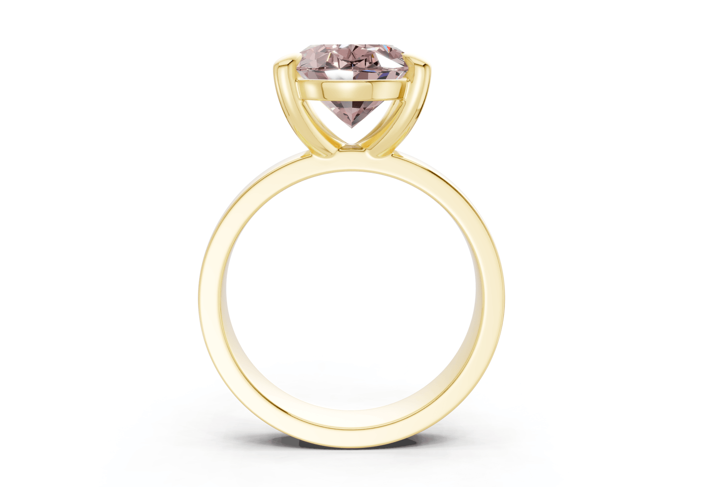 Cascade Pink Diamond Solitaire Oval Cut 4mm Engagement Ring - Ring Premier