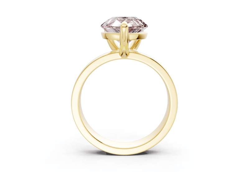 Cascade Pink Diamond Solitaire Pear Cut 4mm Engagement Ring
