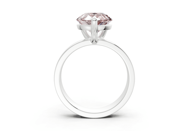 Cascade Pink Diamond Solitaire Pear Cut 4mm Engagement Ring - Ring Premier