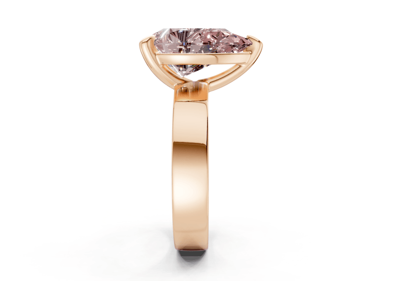 Cascade Pink Diamond Solitaire Pear Cut 4mm Engagement Ring - Ring Premier