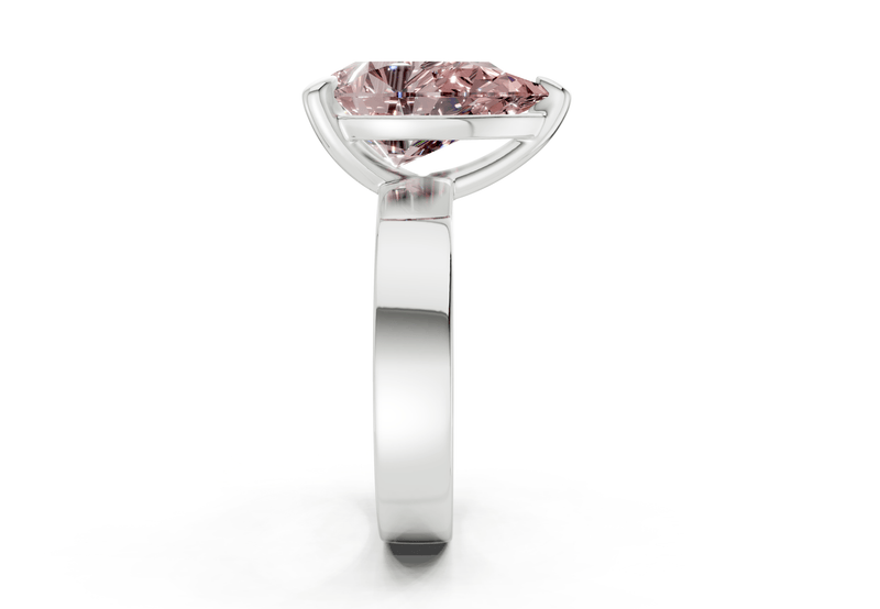 Cascade Pink Diamond Solitaire Pear Cut 4mm Engagement Ring - Ring Premier