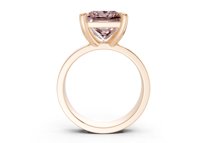 Cascade Pink Diamond Solitaire Princess Cut 4mm Engagement Ring - Ring Premier