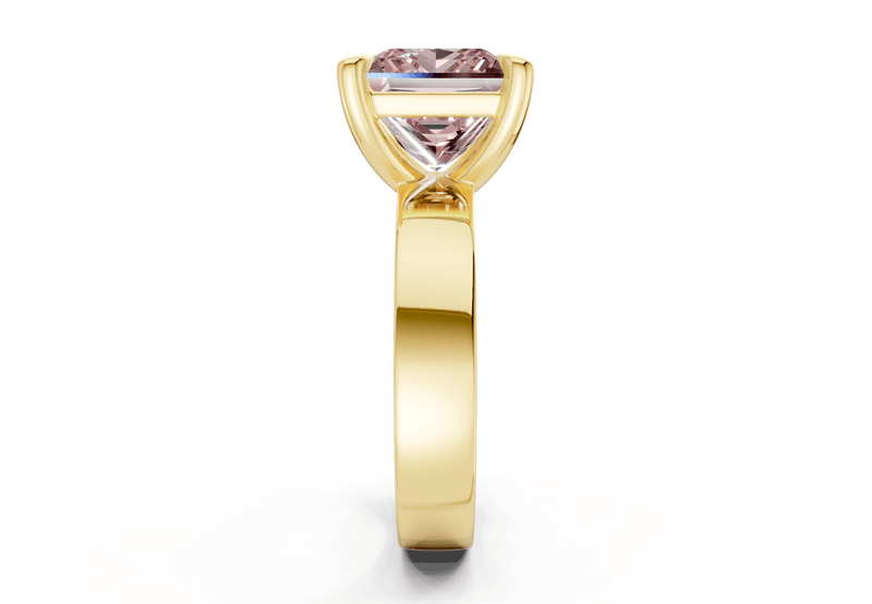 Cascade Pink Diamond Solitaire Princess Cut 4mm Engagement Ring - Ring Premier