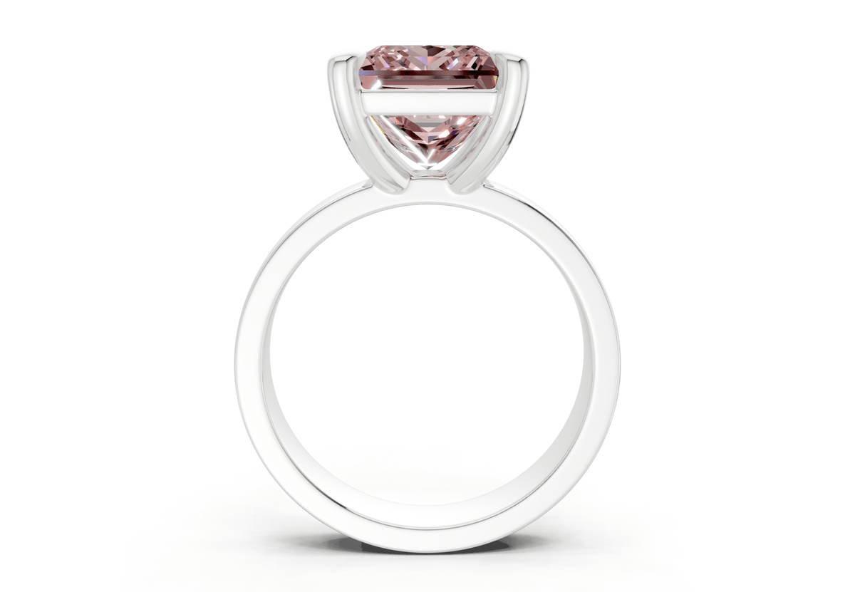 Cascade Pink Diamond Solitaire Princess Cut 4mm Engagement Ring
