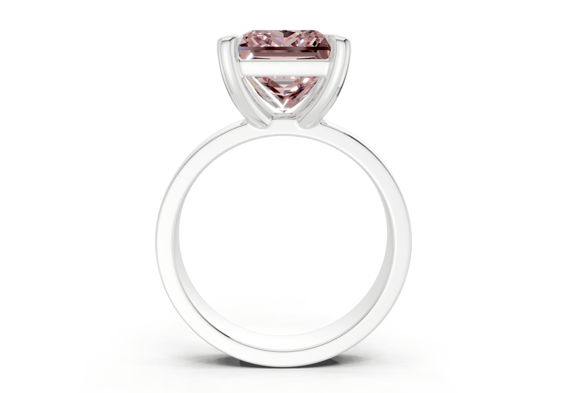 Cascade Pink Diamond Solitaire Princess Cut 4mm Engagement Ring - Ring Premier