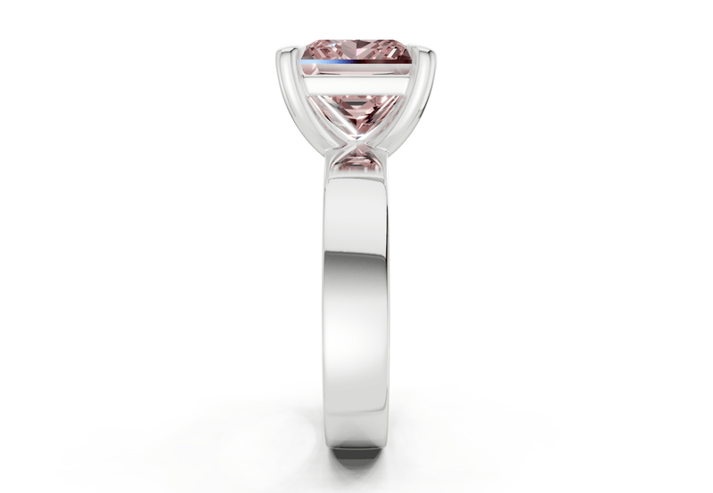 Cascade Pink Diamond Solitaire Princess Cut 4mm Engagement Ring - Ring Premier