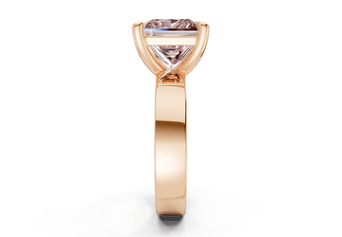Cascade Pink Diamond Solitaire Princess Cut 4mm Engagement Ring