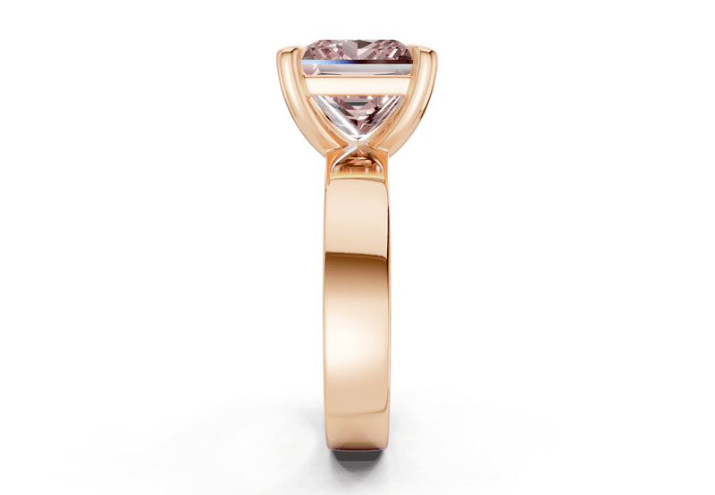 Cascade Pink Diamond Solitaire Princess Cut 4mm Engagement Ring - Ring Premier