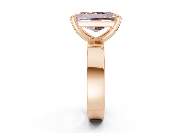 Cascade Pink Diamond Solitaire Radiant Cut 4mm Engagement Ring - Ring Premier