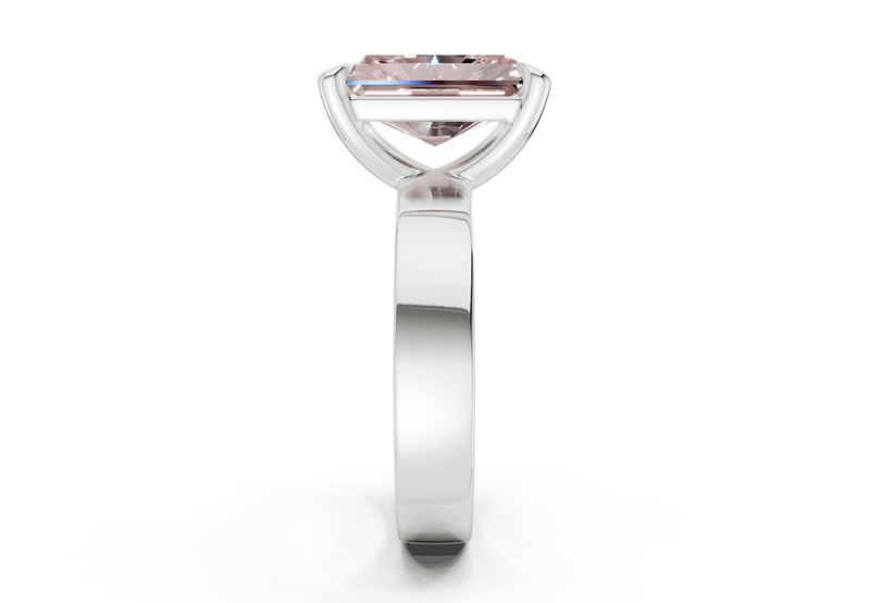 Cascade Pink Diamond Solitaire Radiant Cut 4mm Engagement Ring - Ring Premier