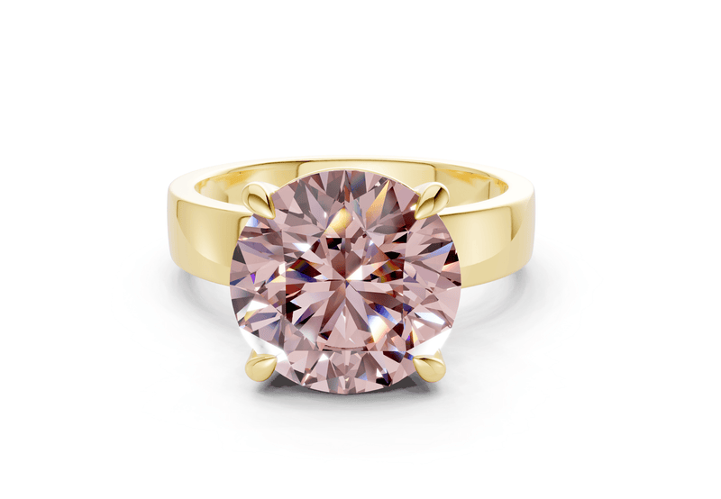 Cascade Pink Diamond Solitaire Round Cut 4mm Engagement Ring