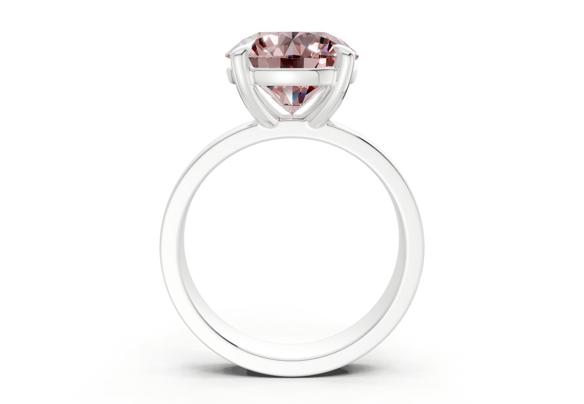 Cascade Pink Diamond Solitaire Round Cut 4mm Engagement Ring