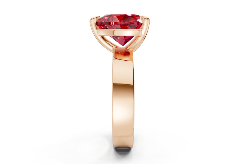 Cascade Ruby Gemstone Solitaire Heart Cut 4mm Engagement Ring - Ring Premier