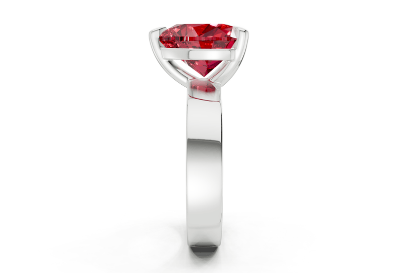 Cascade Ruby Gemstone Solitaire Heart Cut 4mm Engagement Ring - Ring Premier
