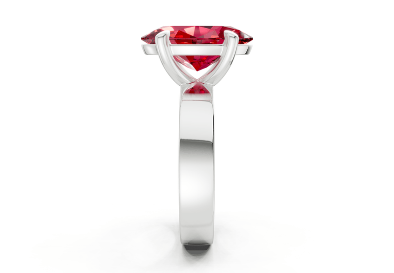 Cascade Ruby Gemstone Solitaire Oval Cut 4mm Engagement Ring - Ring Premier