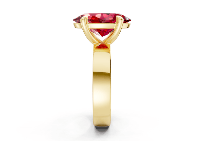 Cascade Ruby Gemstone Solitaire Oval Cut 4mm Engagement Ring - Ring Premier