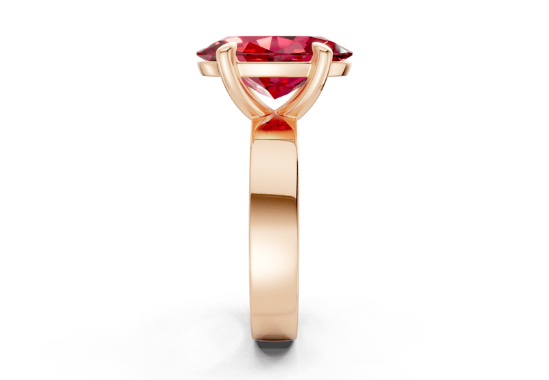 Cascade Ruby Gemstone Solitaire Oval Cut 4mm Engagement Ring - Ring Premier