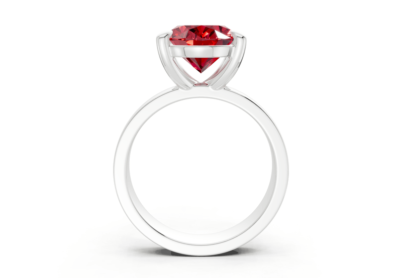 Cascade Ruby Gemstone Solitaire Oval Cut 4mm Engagement Ring - Ring Premier