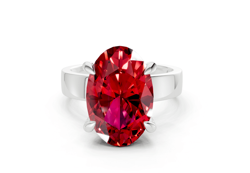 Cascade Ruby Gemstone Solitaire Oval Cut 4mm Engagement Ring - Ring Premier