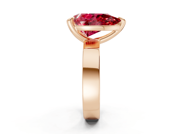 Cascade Ruby Gemstone Solitaire Pear Cut 4mm Engagement Ring - Ring Premier