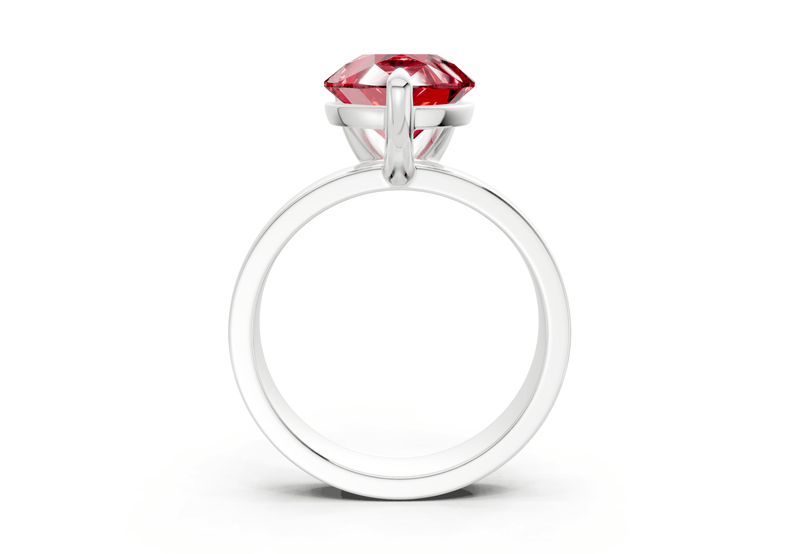 Cascade Ruby Gemstone Solitaire Pear Cut 4mm Engagement Ring - Ring Premier
