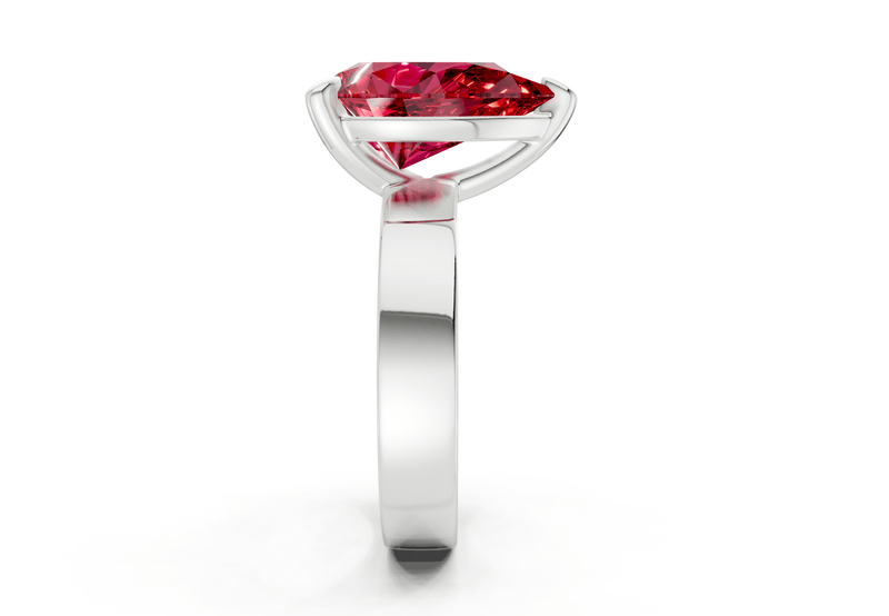 Cascade Ruby Gemstone Solitaire Pear Cut 4mm Engagement Ring - Ring Premier