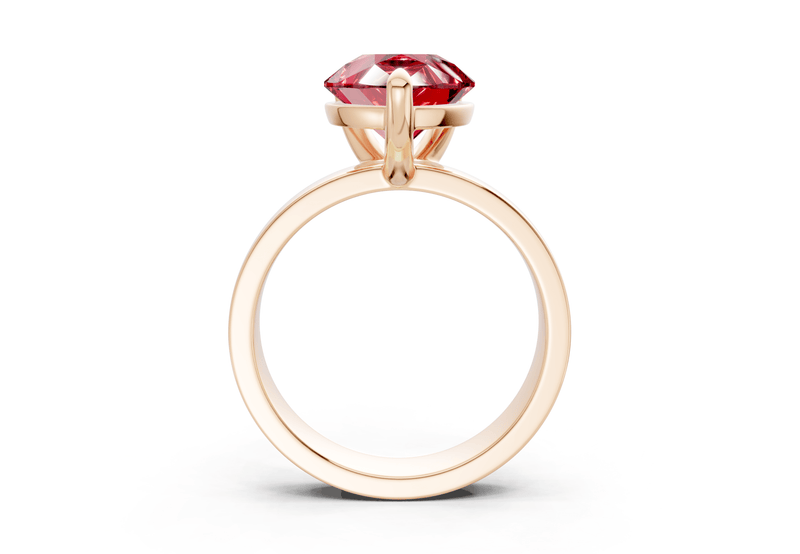 Cascade Ruby Gemstone Solitaire Pear Cut 4mm Engagement Ring - Ring Premier
