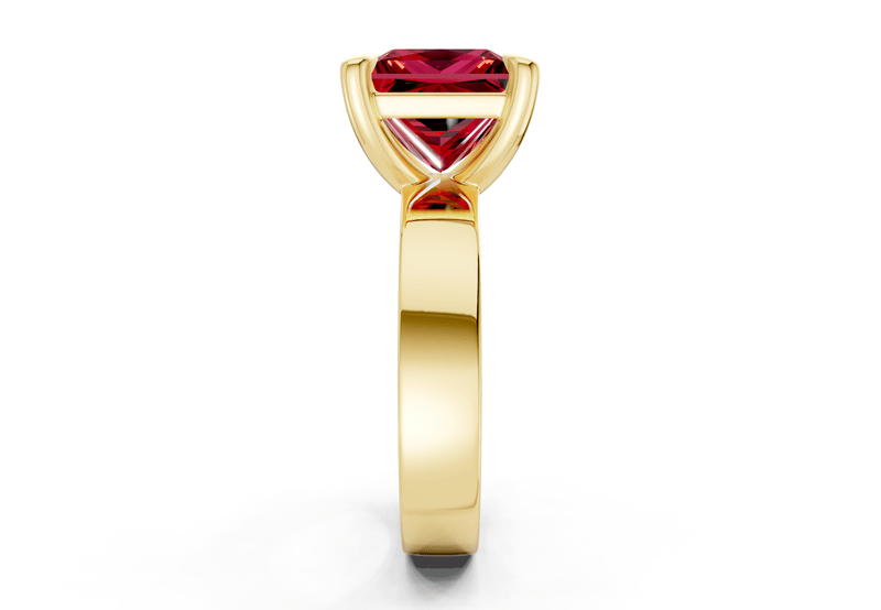 Cascade Ruby Gemstone Solitaire Princess Cut 4mm Engagement Ring - Ring Premier