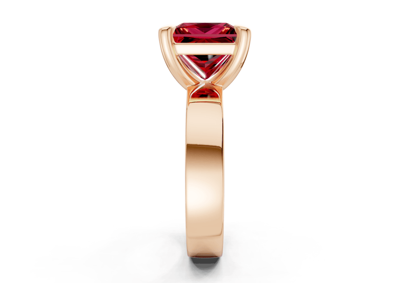 Cascade Ruby Gemstone Solitaire Princess Cut 4mm Engagement Ring - Ring Premier
