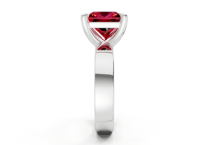 Cascade Ruby Gemstone Solitaire Princess Cut 4mm Engagement Ring - Ring Premier