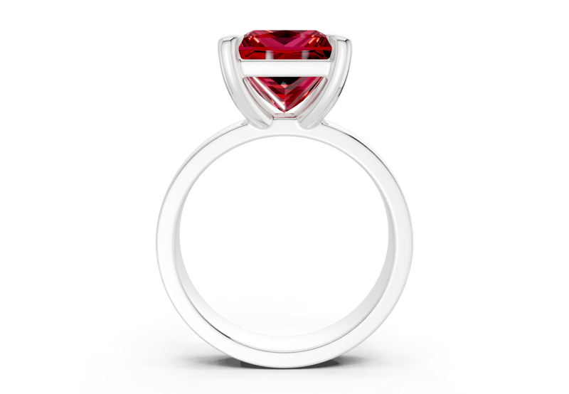 Cascade Ruby Gemstone Solitaire Princess Cut 4mm Engagement Ring - Ring Premier