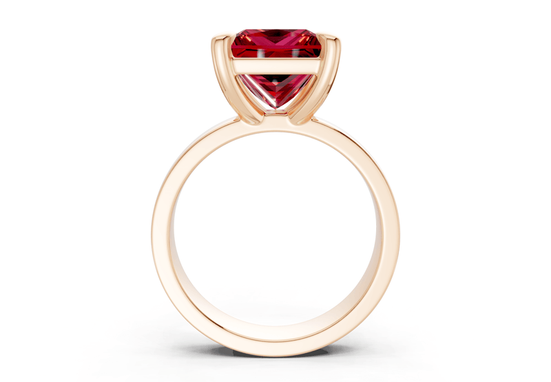 Cascade Ruby Gemstone Solitaire Princess Cut 4mm Engagement Ring - Ring Premier