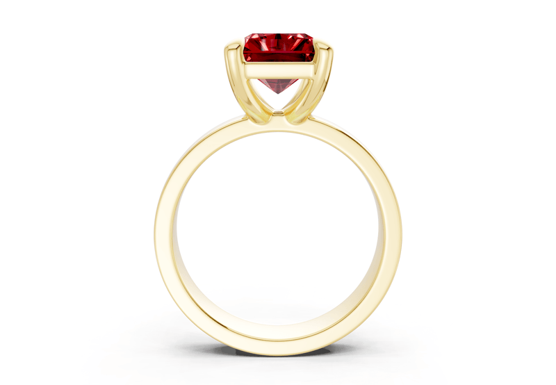 Cascade Ruby Gemstone Solitaire Radiant Cut 4mm Engagement Ring