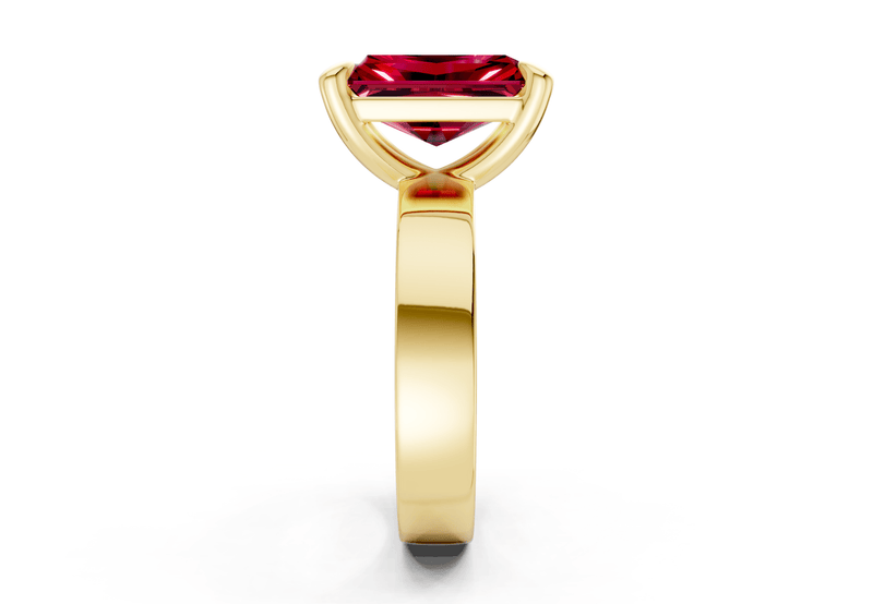 Cascade Ruby Gemstone Solitaire Radiant Cut 4mm Engagement Ring - Ring Premier