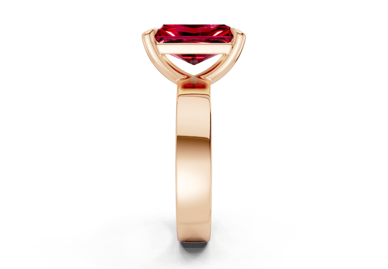 Cascade Ruby Gemstone Solitaire Radiant Cut 4mm Engagement Ring - Ring Premier