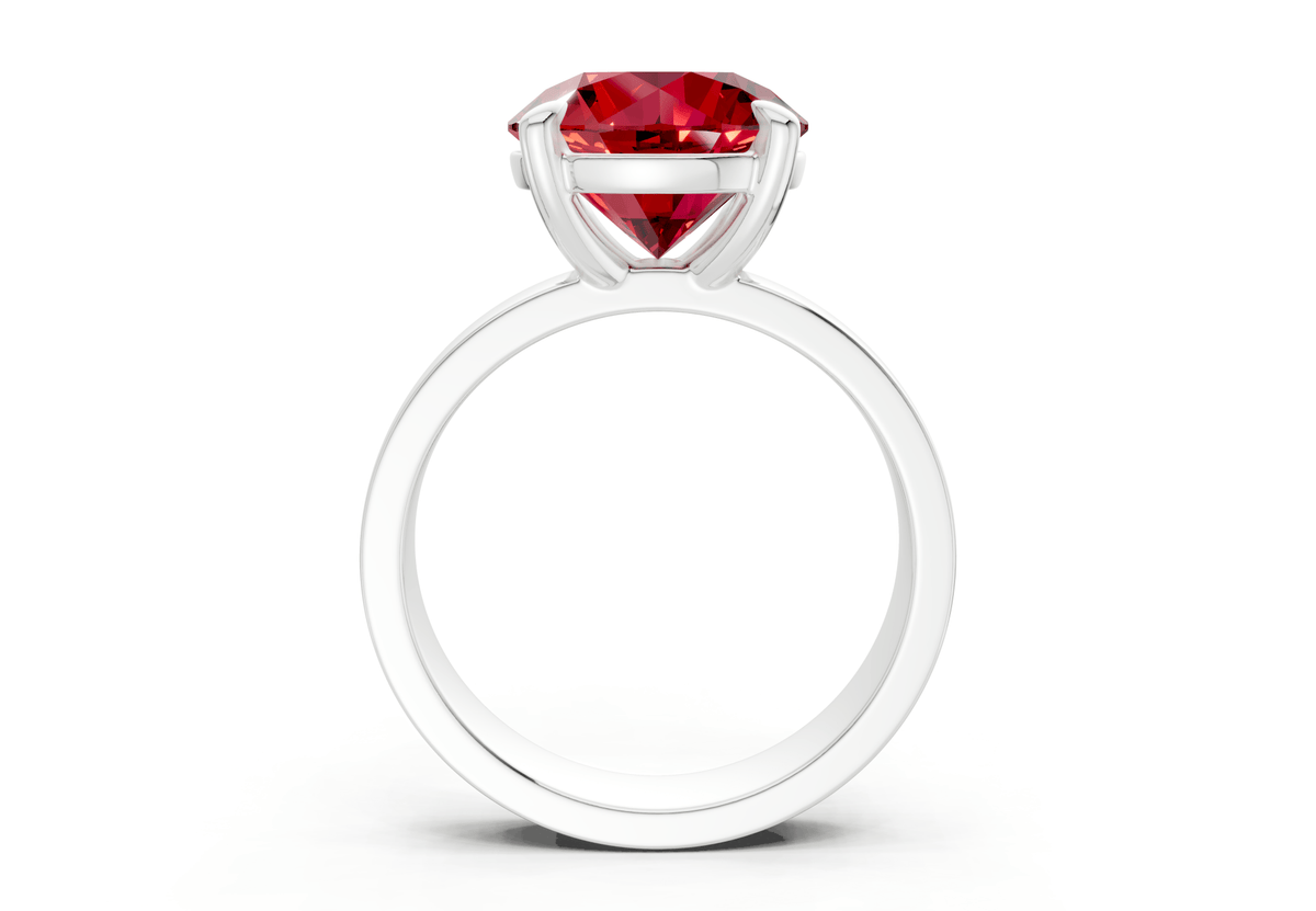 Cascade Ruby Gemstone Solitaire Round Cut 4mm Engagement Ring