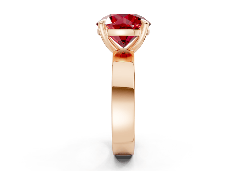 Cascade Ruby Gemstone Solitaire Round Cut 4mm Engagement Ring - Ring Premier