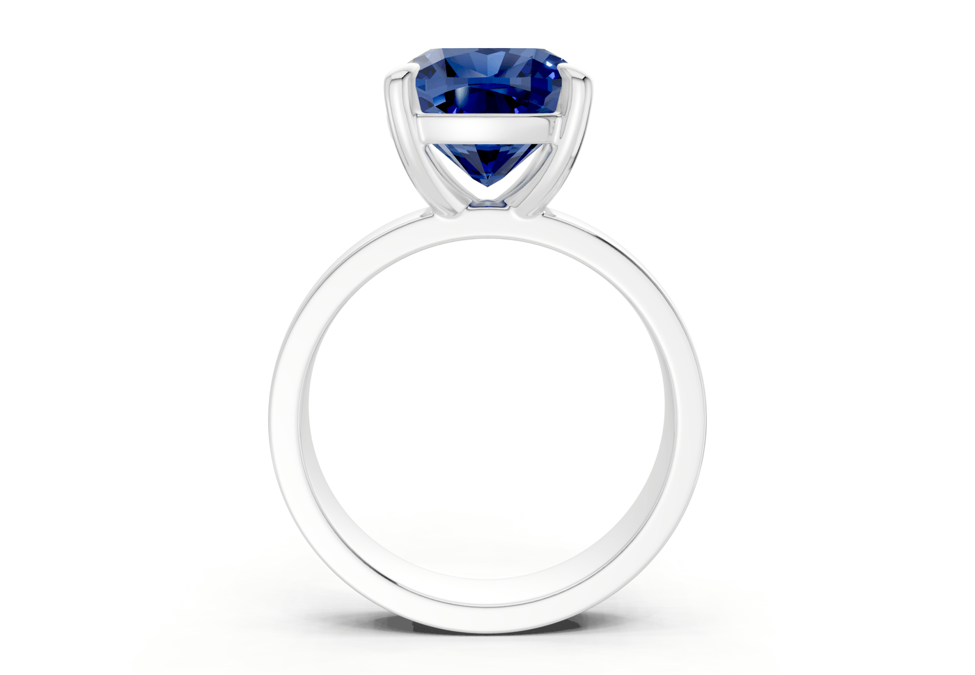 Cascade Sapphire Gemstone Solitaire Cushion Squareuare Cut 4mm Engagement Ring