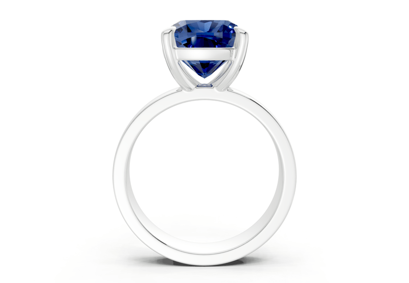 Cascade Sapphire Gemstone Solitaire Cushion Squareuare Cut 4mm Engagement Ring - Ring Premier