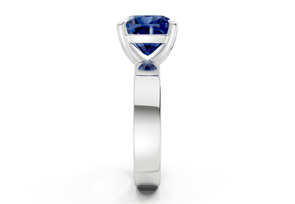 Cascade Sapphire Gemstone Solitaire Cushion Squareuare Cut 4mm Engagement Ring