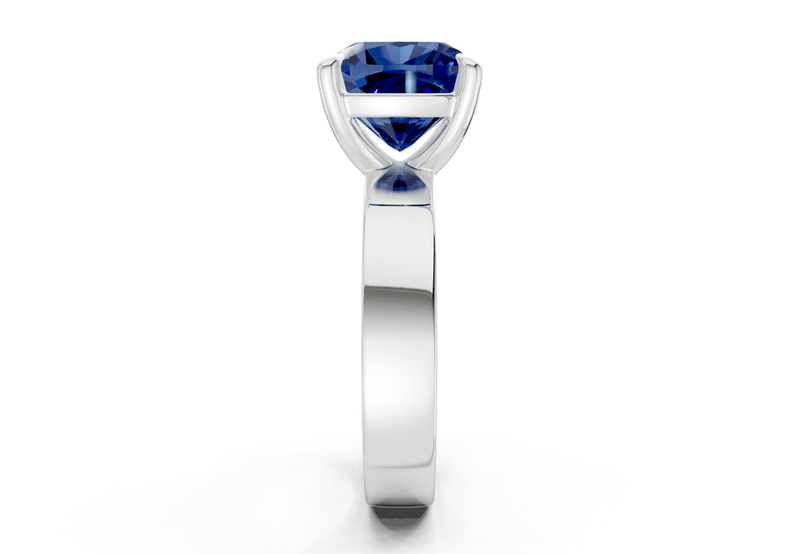 Cascade Sapphire Gemstone Solitaire Cushion Squareuare Cut 4mm Engagement Ring - Ring Premier