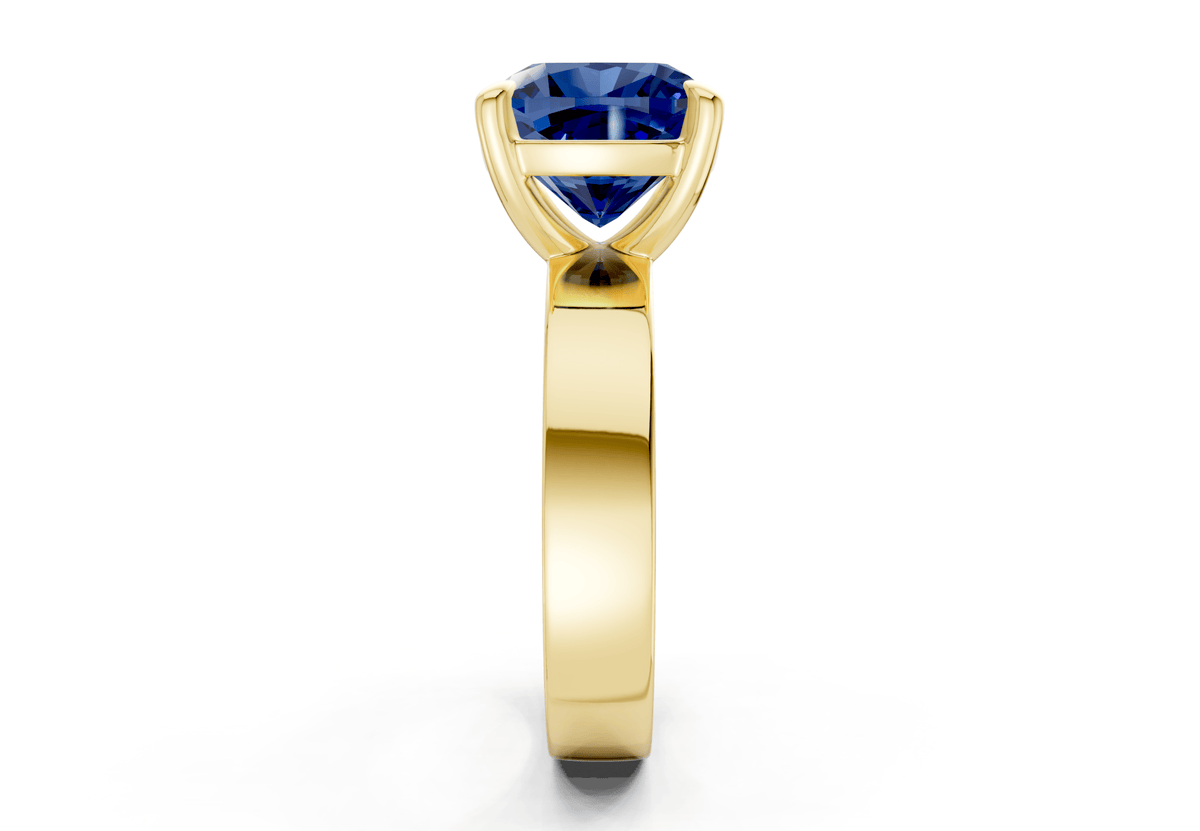 Cascade Sapphire Gemstone Solitaire Cushion Squareuare Cut 4mm Engagement Ring