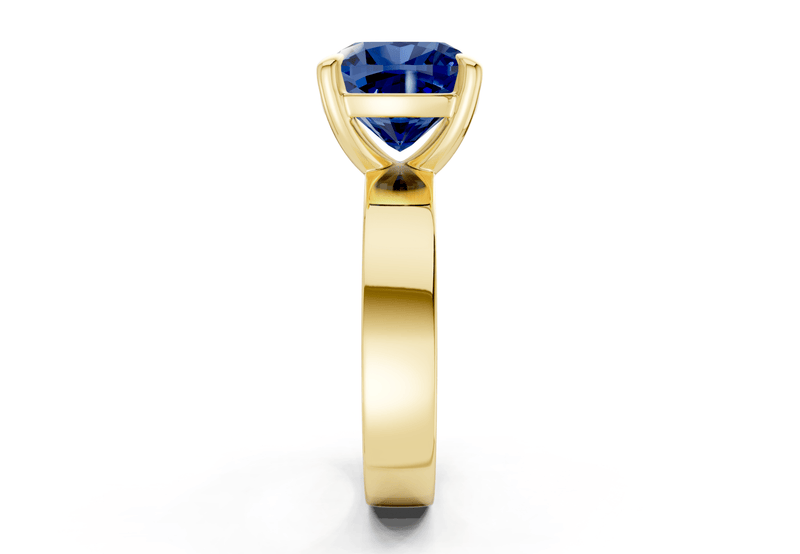 Cascade Sapphire Gemstone Solitaire Cushion Squareuare Cut 4mm Engagement Ring - Ring Premier