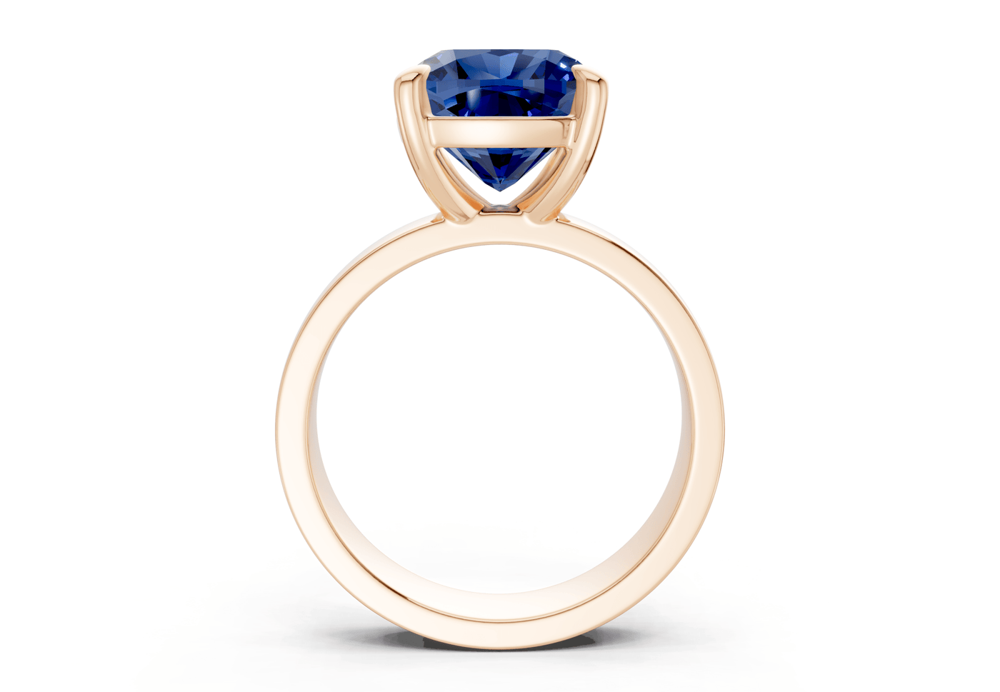 Cascade Sapphire Gemstone Solitaire Cushion Squareuare Cut 4mm Engagement Ring
