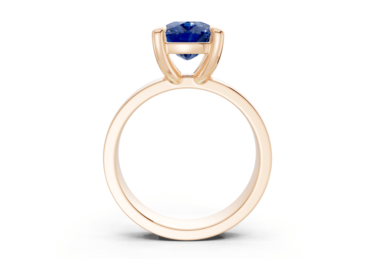 Cascade Sapphire Gemstone Solitaire Elongated Cushion Cut 4mm Engagement Ring
