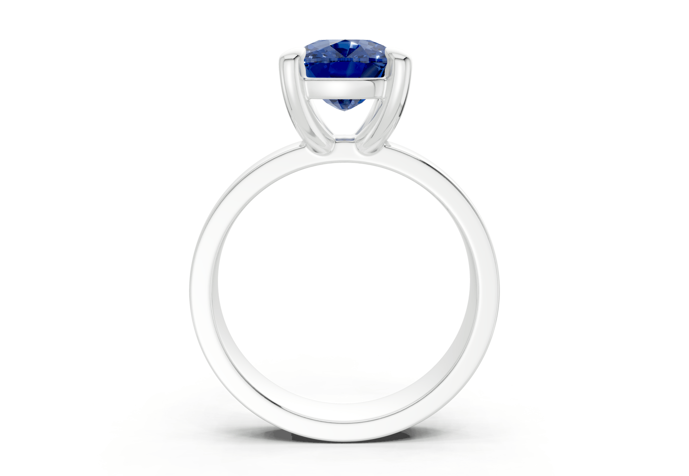 Cascade Sapphire Gemstone Solitaire Elongated Cushion Cut 4mm Engagement Ring