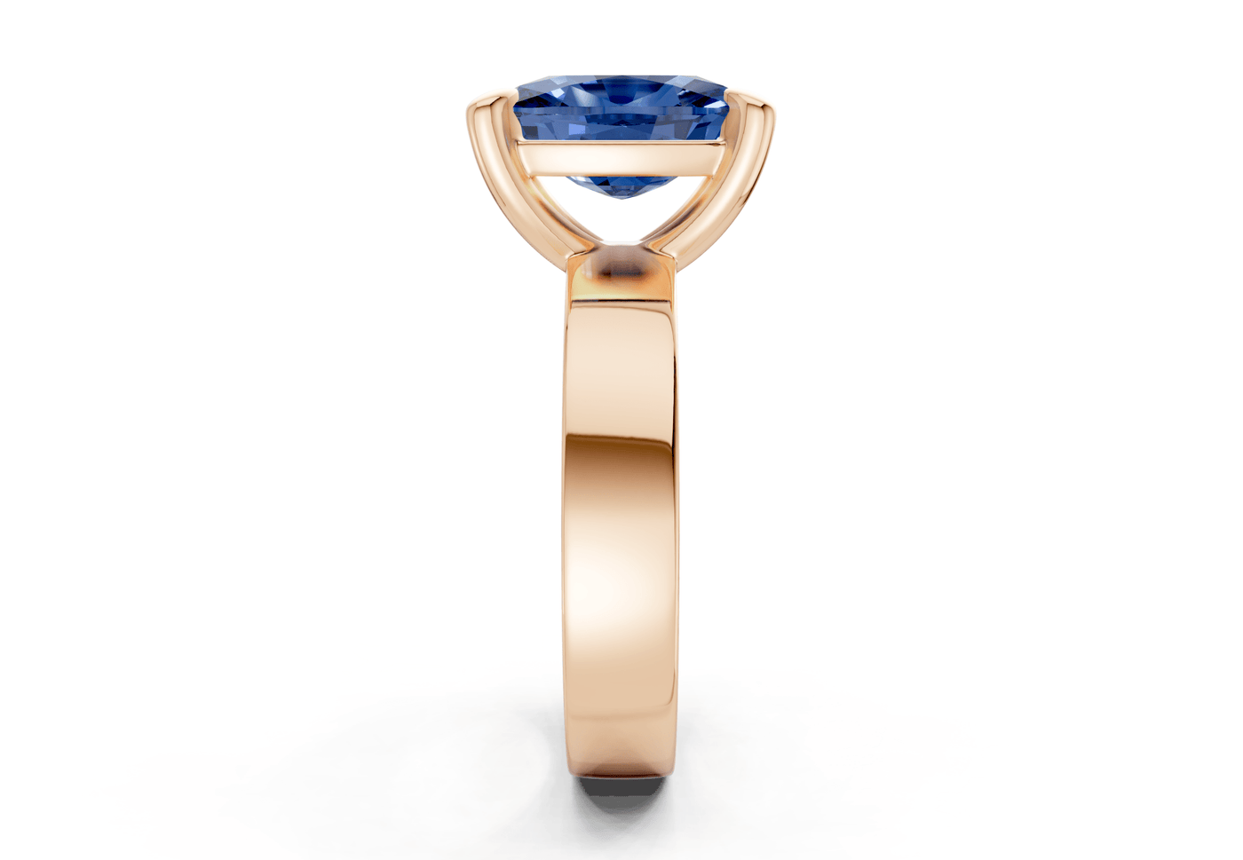 Cascade Sapphire Gemstone Solitaire Elongated Cushion Cut 4mm Engagement Ring
