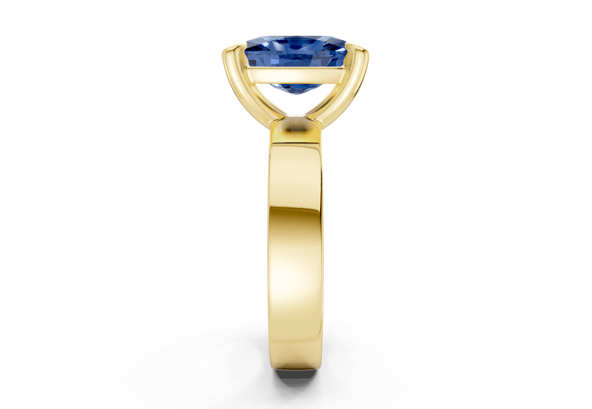 Cascade Sapphire Gemstone Solitaire Elongated Cushion Cut 4mm Engagement Ring